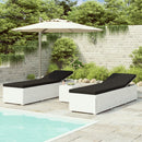 tsilova Tsilova Deutschland Sonnenliegen 3-tlg. Garten-Sonnenliegen mit Teetisch Poly Rattan Weiß