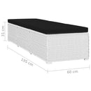 tsilova Tsilova Deutschland Sonnenliegen 3-tlg. Garten-Sonnenliegen mit Teetisch Poly Rattan Weiß