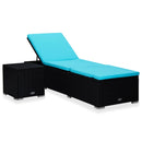 tsilova Tsilova Deutschland Sonnenliegen Sonnenliege mit Auflage und Teetisch Poly Rattan Blau