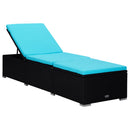 tsilova Tsilova Deutschland Sonnenliegen Sonnenliege mit Auflage und Teetisch Poly Rattan Blau