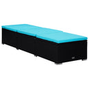 tsilova Tsilova Deutschland Sonnenliegen Sonnenliege mit Auflage und Teetisch Poly Rattan Blau
