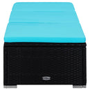tsilova Tsilova Deutschland Sonnenliegen Sonnenliege mit Auflage und Teetisch Poly Rattan Blau