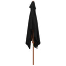 tsilova Tsilova Deutschland Sonnenschirme & Sonnenschutze Sonnenschirm mit Holzmast Schwarz 200x300 cm