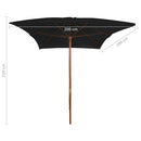 tsilova Tsilova Deutschland Sonnenschirme & Sonnenschutze Sonnenschirm mit Holzmast Schwarz 200x300 cm