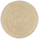 tsilova Tsilova Deutschland Teppiche Teppich Handgefertigt Jute mit Spiralen-Design Weiß 90 cm