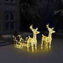 tsilova Tsilova Deutschland Rentiere und Schlitten Weihnachtsdeko 160 LEDs 130 cm Acryl