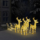tsilova Tsilova Deutschland Weihnachtsdeko Waremweiß 4 Rentiere mit Schlitten Weihnachtsdeko 280x28x55