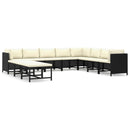 tsilova Tsilova Gartenmöbel-Sets 11-tlg. Garten-Lounge-Set mit Kissen Poly Rattan Schwarz