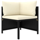 tsilova Tsilova Gartenmöbel-Sets 11-tlg. Garten-Lounge-Set mit Kissen Poly Rattan Schwarz
