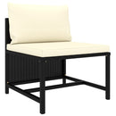 tsilova Tsilova Gartenmöbel-Sets 11-tlg. Garten-Lounge-Set mit Kissen Poly Rattan Schwarz