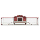 tsilova Tsilova Lebensräume & Gehege für Kleintiere Kaninchenstall Rot 303x60x86 cm Kiefer & Tanne Massivholz