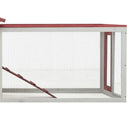 tsilova Tsilova Lebensräume & Gehege für Kleintiere Kaninchenstall Rot 303x60x86 cm Kiefer & Tanne Massivholz