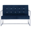 tsilova Tsilova Sofas 2-Sitzer-Sofa mit Armlehnen Blau Chrom und Samt