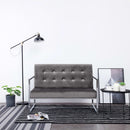 tsilova Tsilova Sofas 2-Sitzer-Sofa mit Armlehnen Dunkelgrau Chrom und Samt