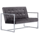 tsilova Tsilova Sofas 2-Sitzer-Sofa mit Armlehnen Dunkelgrau Chrom und Samt