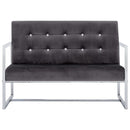 tsilova Tsilova Sofas 2-Sitzer-Sofa mit Armlehnen Dunkelgrau Chrom und Samt