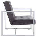 tsilova Tsilova Sofas 2-Sitzer-Sofa mit Armlehnen Dunkelgrau Chrom und Samt