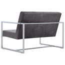 tsilova Tsilova Sofas 2-Sitzer-Sofa mit Armlehnen Dunkelgrau Chrom und Samt