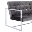 tsilova Tsilova Sofas 2-Sitzer-Sofa mit Armlehnen Dunkelgrau Chrom und Samt