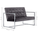 tsilova Tsilova Sofas 2-Sitzer-Sofa mit Armlehnen Dunkelgrau Chrom und Samt