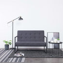 tsilova Tsilova Sofas 2-Sitzer-Sofa mit Armlehnen Dunkelgrau Stahl und Stoff