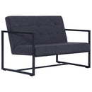 tsilova Tsilova Sofas 2-Sitzer-Sofa mit Armlehnen Dunkelgrau Stahl und Stoff