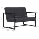 tsilova Tsilova Sofas 2-Sitzer-Sofa mit Armlehnen Dunkelgrau Stahl und Stoff