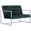 tsilova Tsilova Sofas 2-Sitzer-Sofa mit Armlehnen Dunkelgrün Chrom und Samt