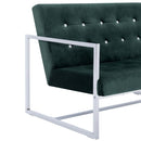 tsilova Tsilova Sofas 2-Sitzer-Sofa mit Armlehnen Dunkelgrün Chrom und Samt