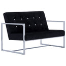 tsilova Tsilova Sofas 2-Sitzer-Sofa mit Armlehnen Schwarz Chrom und Samt