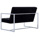 tsilova Tsilova Sofas 2-Sitzer-Sofa mit Armlehnen Schwarz Chrom und Samt