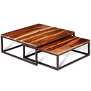 tsilova vidaXL Couchtische Zweiteiliges Satztisch-Set Couchtisch Massivholz
