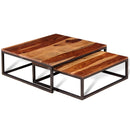 tsilova vidaXL Couchtische Zweiteiliges Satztisch-Set Couchtisch Massivholz