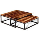 tsilova vidaXL Couchtische Zweiteiliges Satztisch-Set Couchtisch Massivholz
