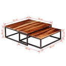 tsilova vidaXL Couchtische Zweiteiliges Satztisch-Set Couchtisch Massivholz