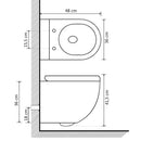 tsilova vidaXL Toiletten Wand-WC ohne Spülrand Keramik Weiß