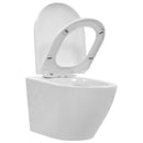 tsilova vidaXL Toiletten Wand-WC ohne Spülrand Keramik Weiß