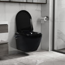 tsilova vidaXL Toiletten Wand-WC ohne Spülrand mit Bidet-Funktion Keramik Schwarz