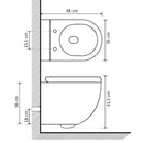 tsilova vidaXL Toiletten Wand-WC ohne Spülrand mit Bidet-Funktion Keramik Schwarz