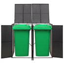 tsilova Tsilova Deutschland Abfallbehälter-Verkleidungen Mülltonnenbox für 2 Tonnen Schwarz 140x80x117 cm Poly Rattan