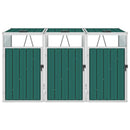 tsilova Tsilova Deutschland Abfallbehälter-Verkleidungen Mülltonnenbox für 3 Mülltonnen Grün 213×81×121 cm Stahl