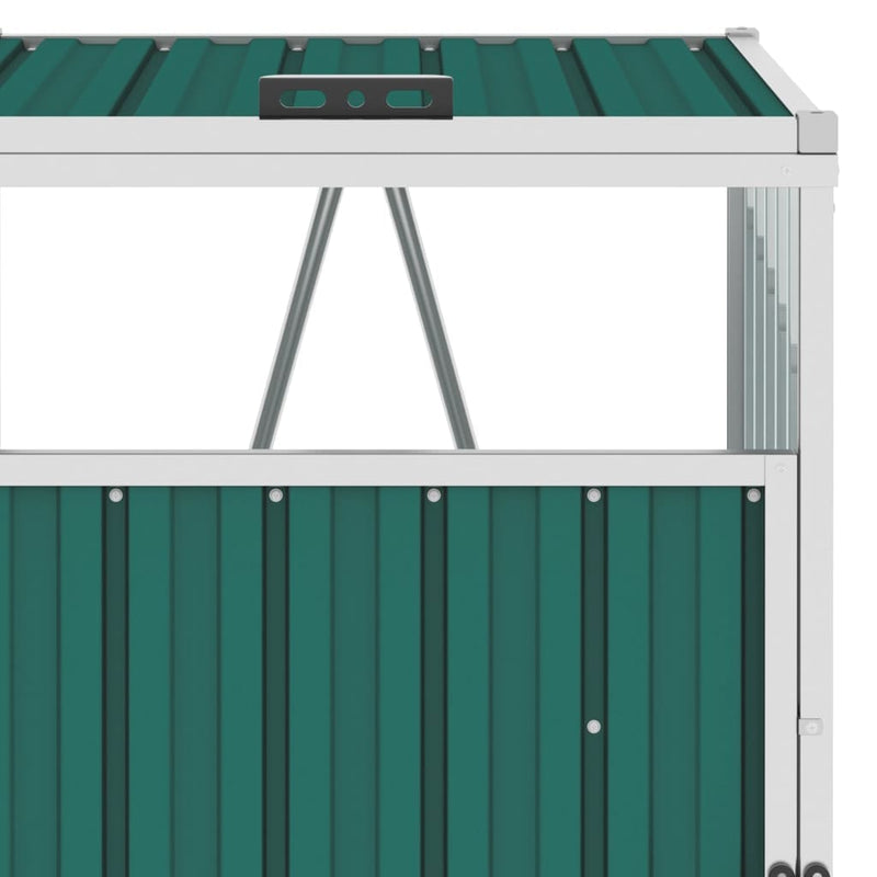 tsilova Tsilova Deutschland Abfallbehälter-Verkleidungen Mülltonnenbox für 3 Mülltonnen Grün 213×81×121 cm Stahl