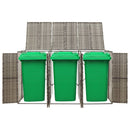 tsilova Tsilova Deutschland Abfallbehälter-Verkleidungen Mülltonnenbox für 3 Tonnen Grau 207x80x117 cm Poly Rattan
