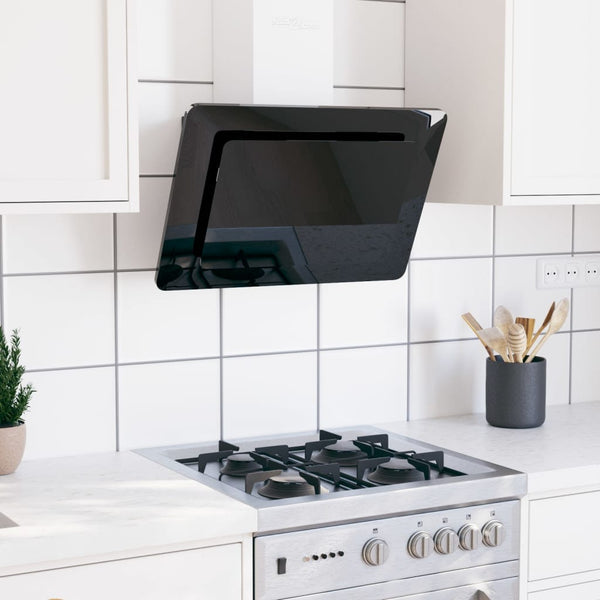 tsilova Tsilova Deutschland Abzugshauben Dunstabzugshaube 60 cm Edelstahl und Hartglas Schwarz