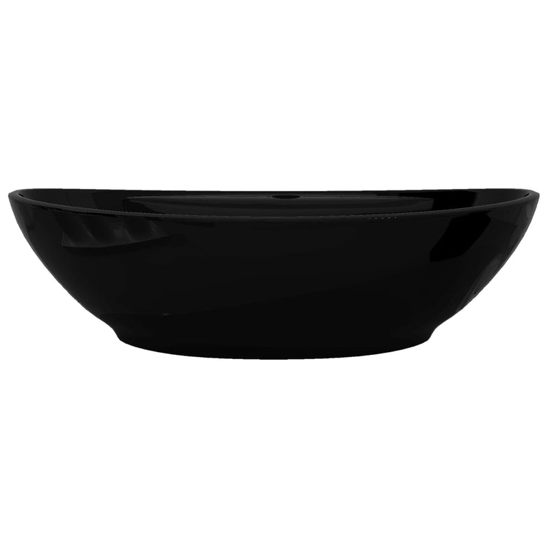 tsilova Tsilova Deutschland Badezimmer-Waschbecken Keramik Waschbecken Hahnloch/Überlaufloch schwarz oval