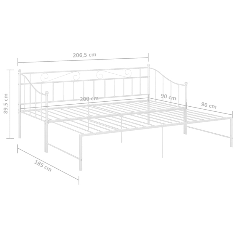 tsilova Tsilova Deutschland Betten & Bettgestelle Ausziehsofa Bettgestell Weiß Metall 90x200 cm