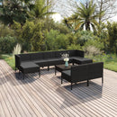 tsilova Tsilova Deutschland Gartenmöbel-Sets 10-tlg. Garten-Lounge-Set mit Auflagen Poly Rattan Schwarz