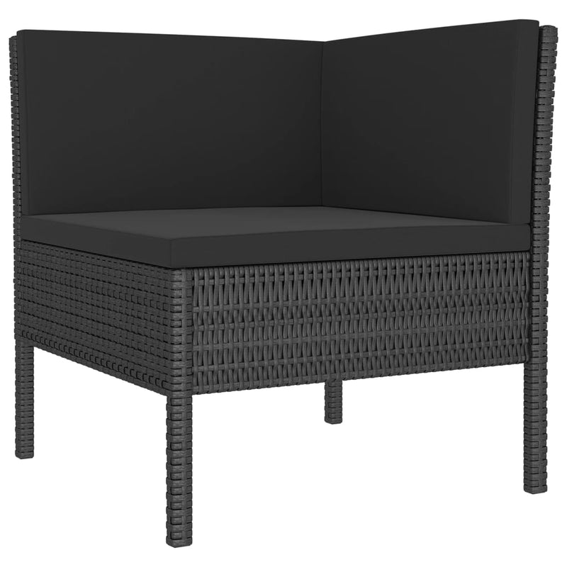 tsilova Tsilova Deutschland Gartenmöbel-Sets 10-tlg. Garten-Lounge-Set mit Auflagen Poly Rattan Schwarz