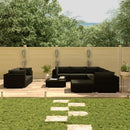 tsilova Tsilova Deutschland Gartenmöbel-Sets 10-tlg. Garten-Lounge-Set mit Auflagen Poly Rattan Schwarz