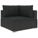 tsilova Tsilova Deutschland Gartenmöbel-Sets 10-tlg. Garten-Lounge-Set mit Auflagen Poly Rattan Schwarz